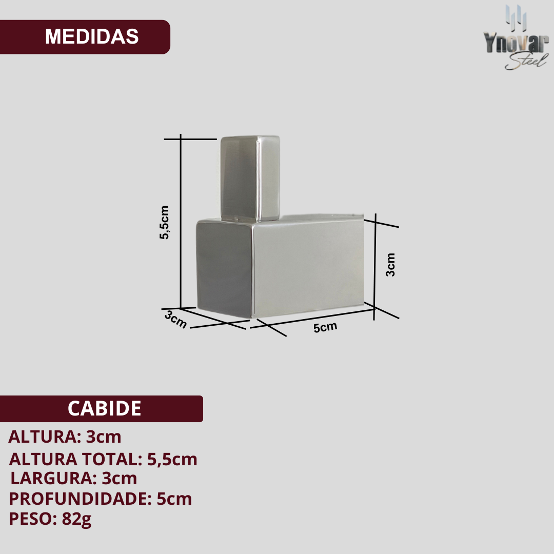 Kit 2 Cabideiro para Toalha Aço Inox Ynovare Premium KYC-2