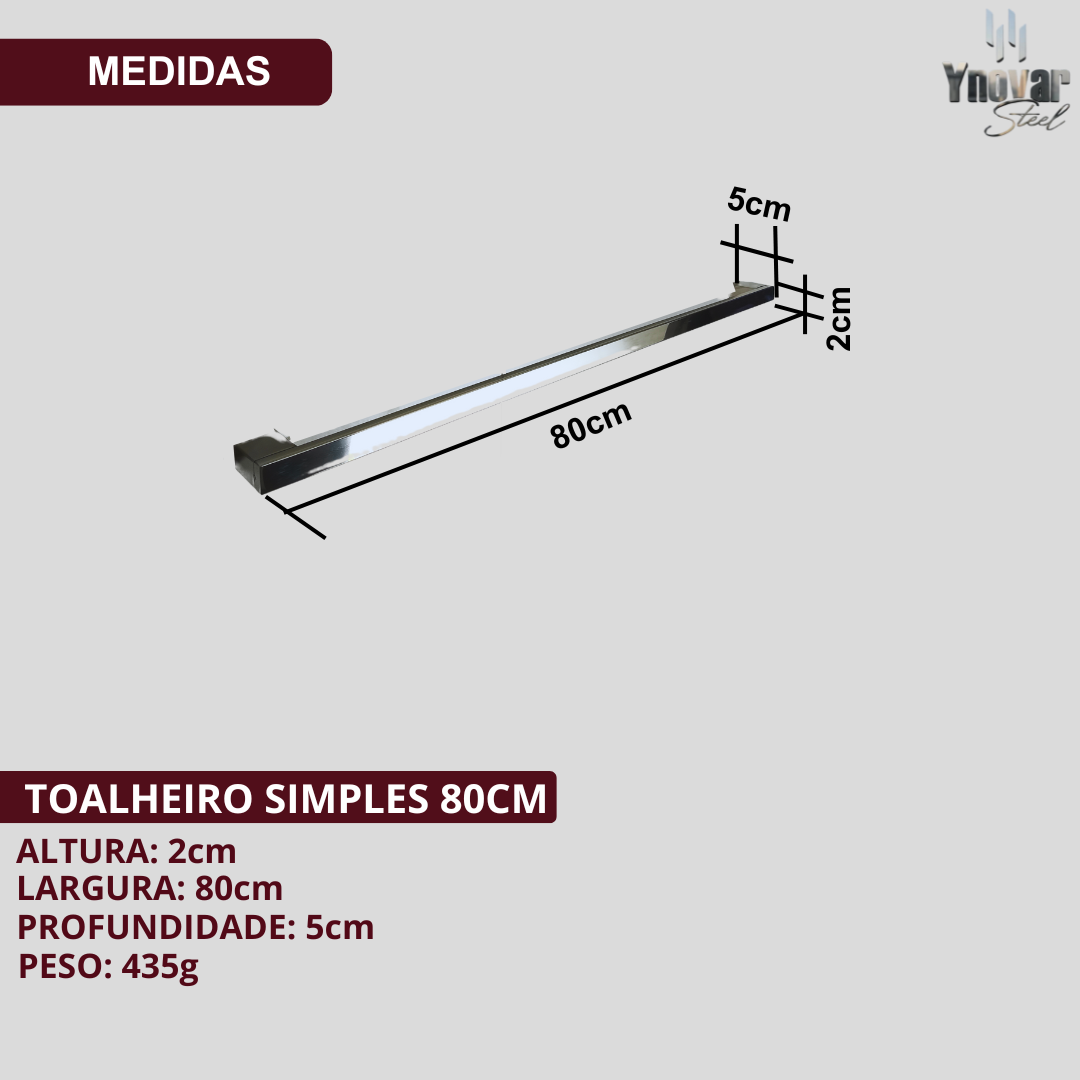 Toalheiro 80cm Aço Inox Linha Ipanema IT-80