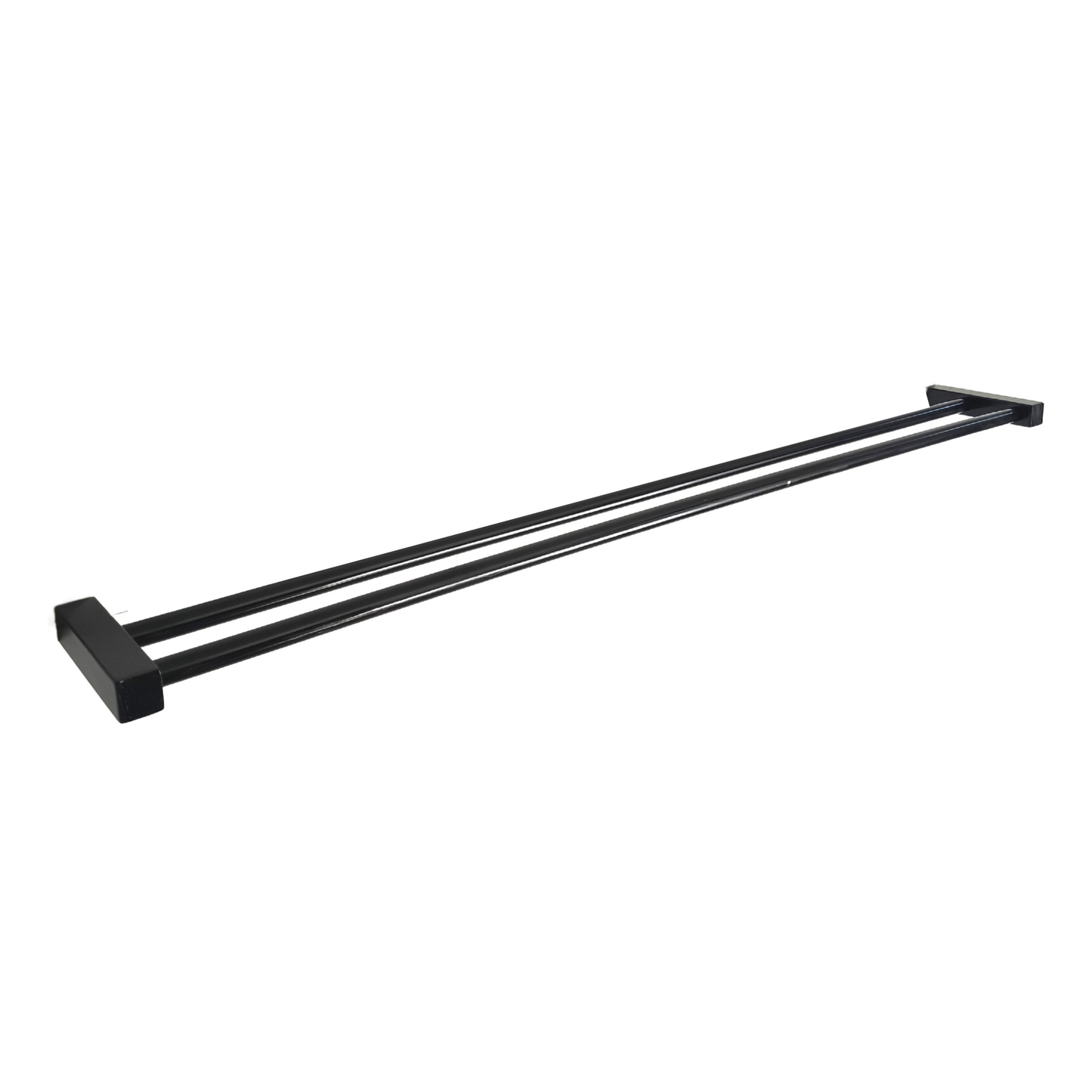 Toalheiro Duplo 70cm Aço Inox Leblon Preto Fosco LTDPF-70