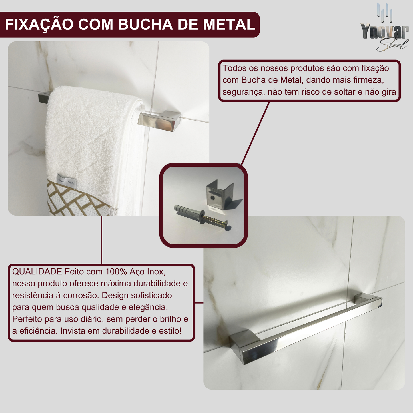 Toalheiro 30cm Aço Inox Linha Ipanema IT-30