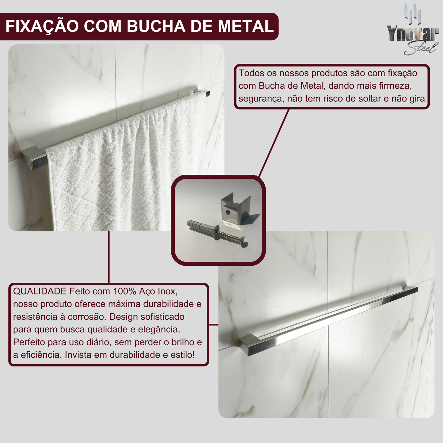 Toalheiro 80cm Aço Inox Linha Ipanema IT-80