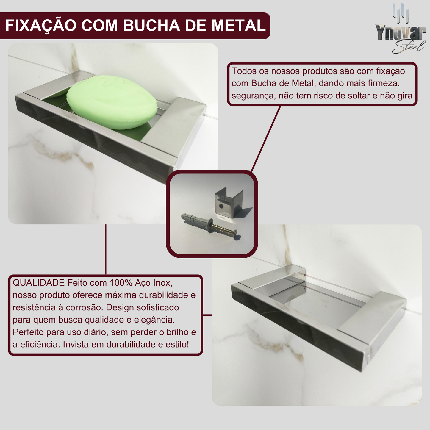 Saboneteira Linha Ipanema Aço Inox IS