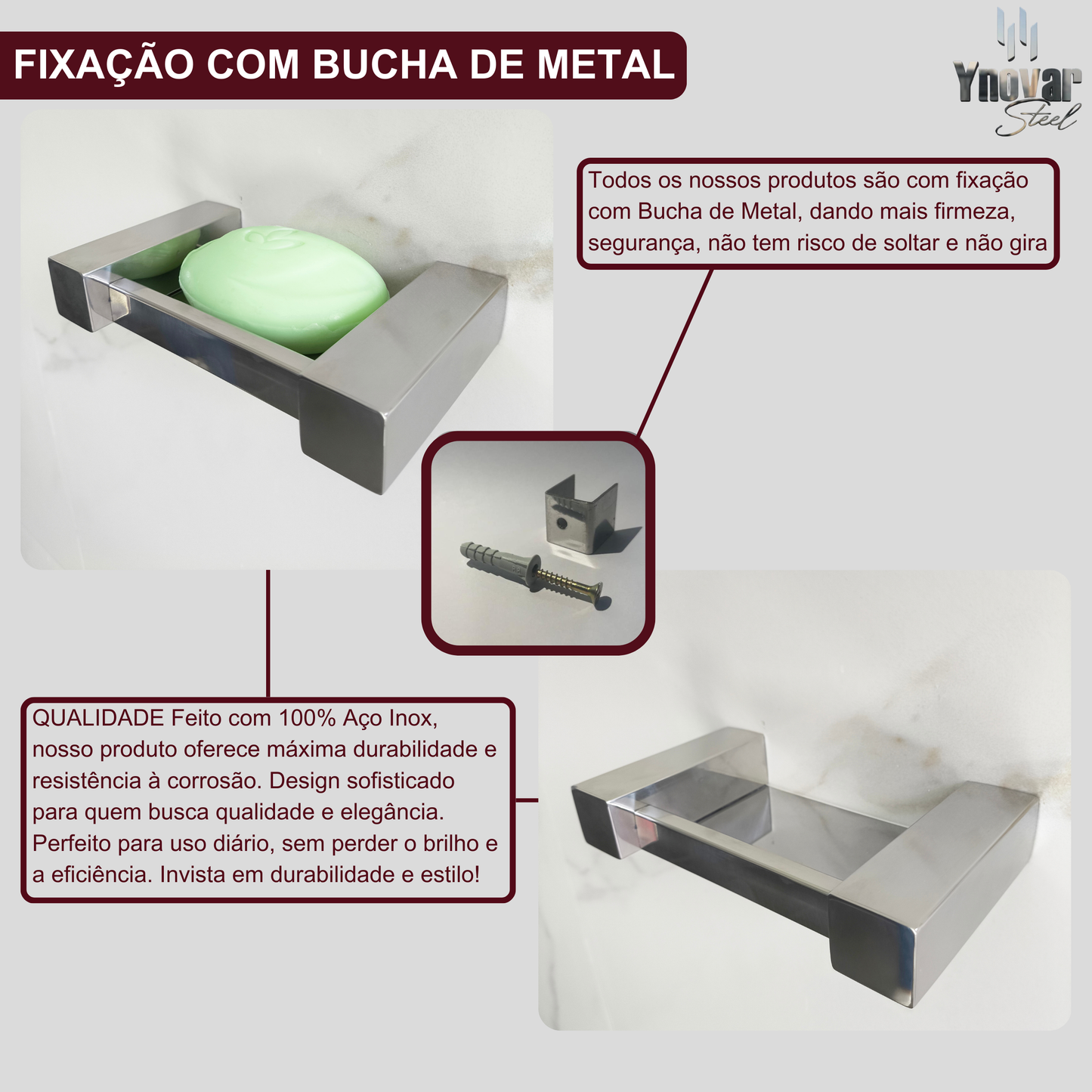 Saboneteira Aço Inox Ynovare Premium YS