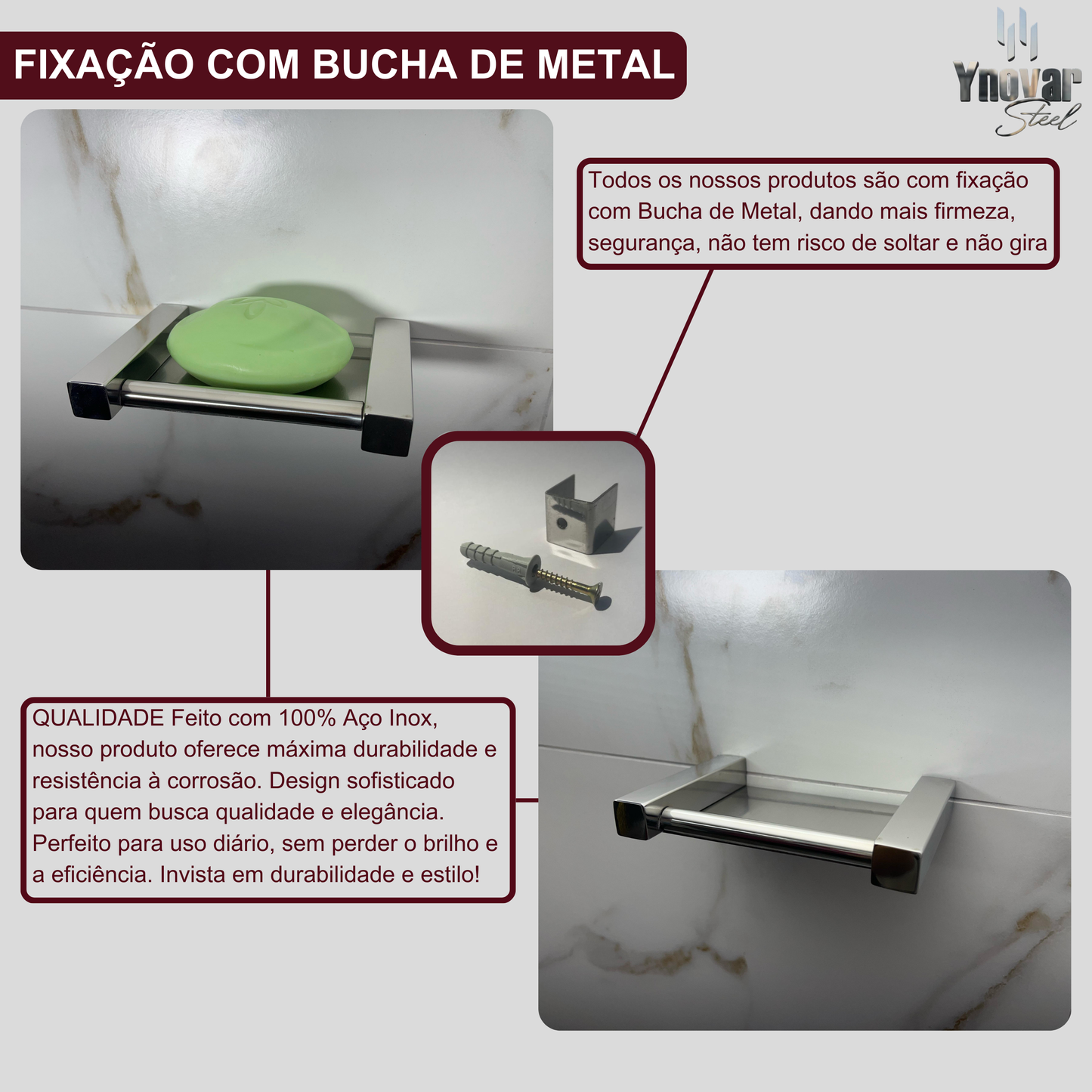 Saboneteira Linha Leblon Preto Fosco Aço Inox LS