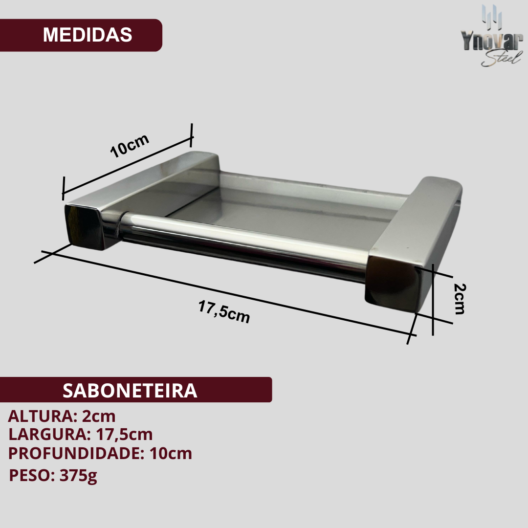 Saboneteira Linha Leblon Preto Fosco Aço Inox LS