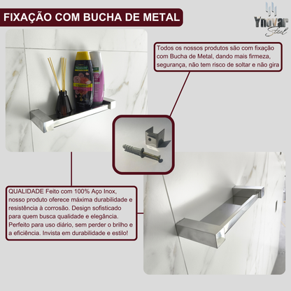 Porta Shampoo [50cm] Aço Inox Ynovare Premium YPS-50