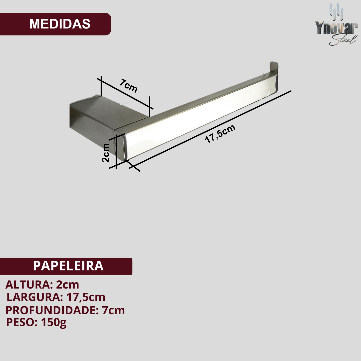 Porta Papel Higiênico [papeleira] Aço Inox YILP