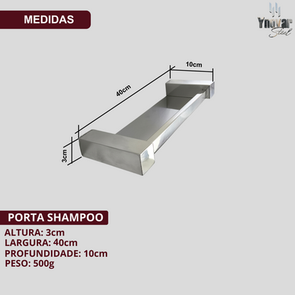 Porta Shampoo [40cm] Aço Inox Ynovare Premium YPS-40