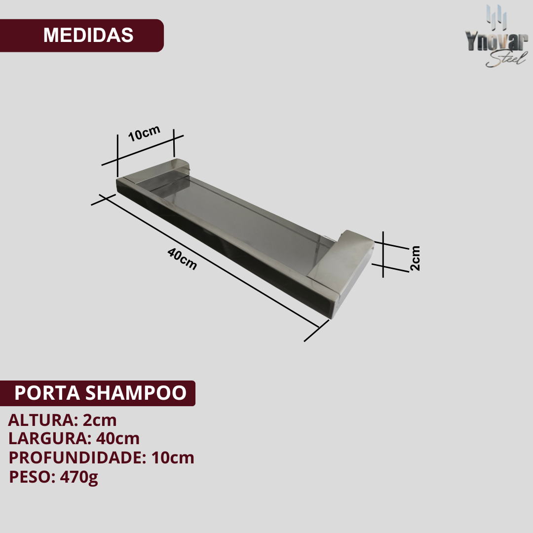 Porta Shampoo [40cm] Aço Inox Linha Ipanema IPS-40