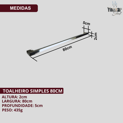 Toalheiro 80cm Aço Inox Linha Ipanema IT-80