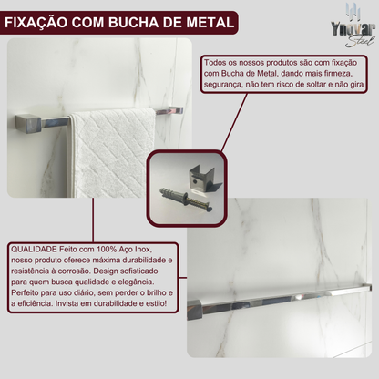 Toalheiro 70cm Aço Inox Ynovare Premium YT-70