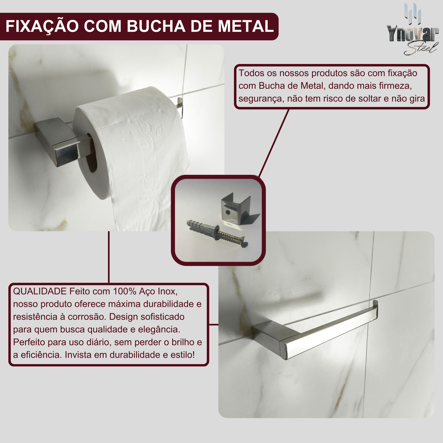 Porta Papel Higiênico [papeleira] Aço Inox YILP