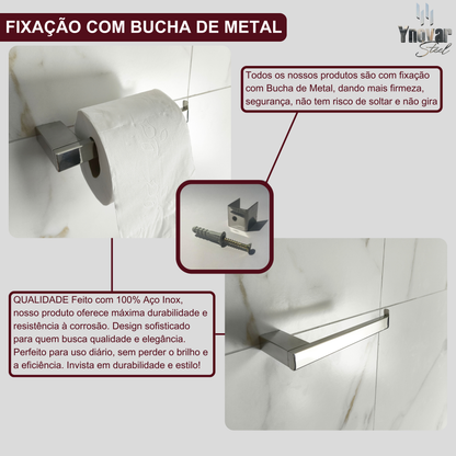 Porta Papel Higiênico [papeleira] Aço Inox YILP