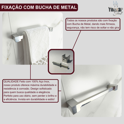 Toalheiro 30cm Aço Inox Linha Ynovare Premium YT-30