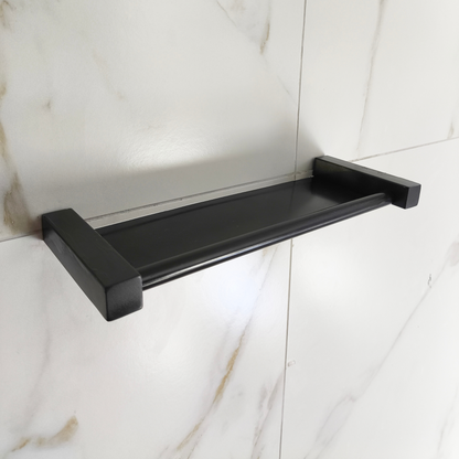 Porta Shampoo [30cm] Aço Inox Linha Leblon Preto Fosco LPSPF-30